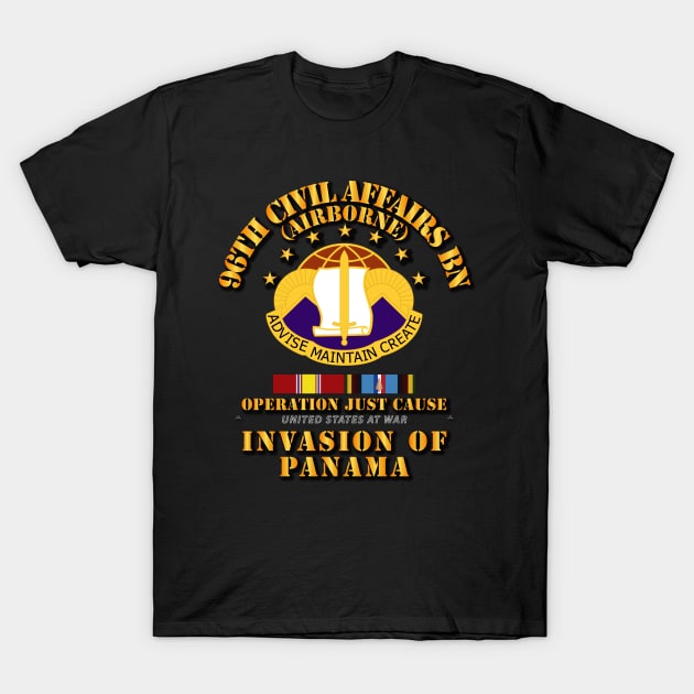 Just Cause - 96th CA Bn w Svc Ribbons T-Shirt by twix123844